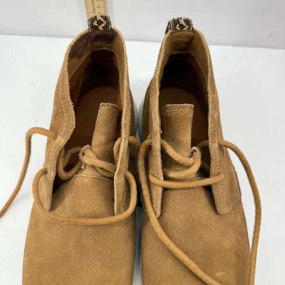 UGG Neumel Flex Chukka Mens 9.5 Chestnut Tan Suede Lace Up Woven Heel Pull